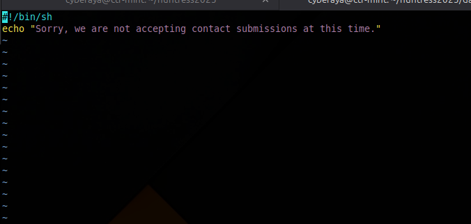 contact.sh script showing non-interesting behavior