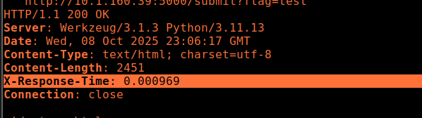 DevTools showing X-Response-Time header