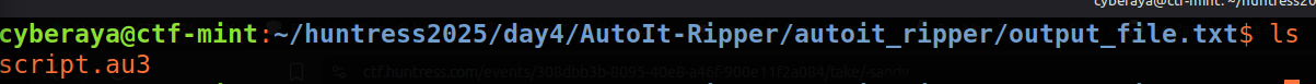 AutoIt-Ripper output showing script.au3 extracted