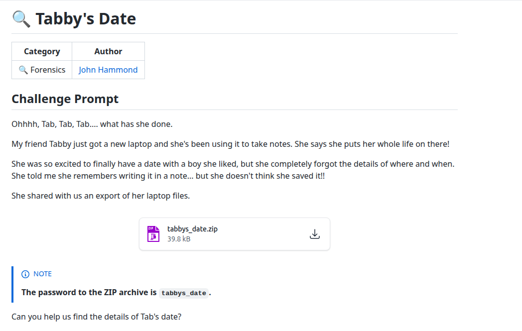 Tabby's Date challenge prompt